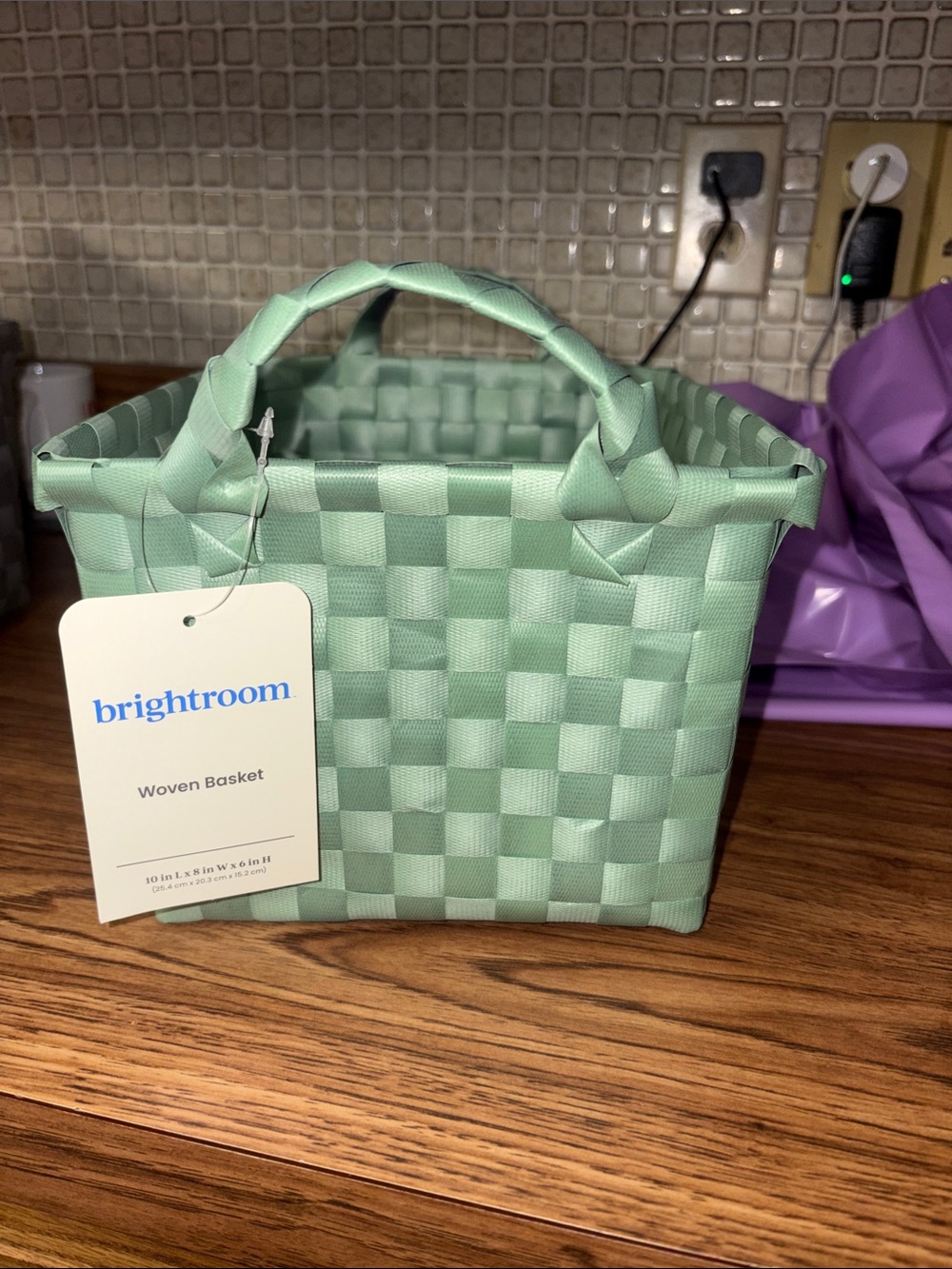 Brightroom Mint Woven Basket